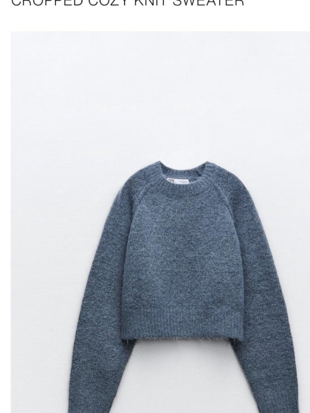zara cropped cozy knit sweater medium